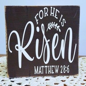 Handmade Tiered Tray Decor/Mini Wood Sign/For He Is Risen/Handmade Faith Decor